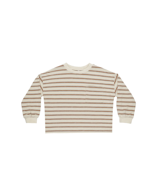 RELAXED LONG SLEEVE TEE | SADDLE STRIPE