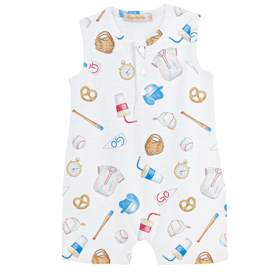 Printed Romper | Home Run Baseball