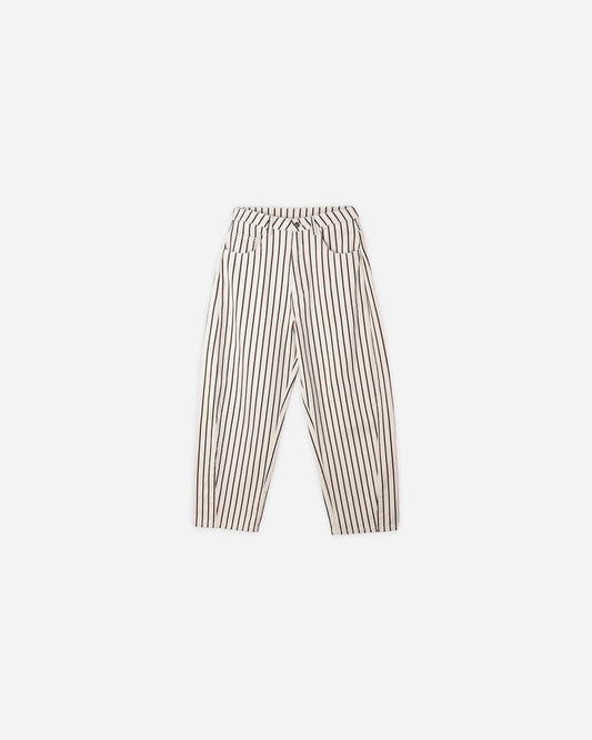 BARREL PANT || BURGUNDY PINSTRIPE