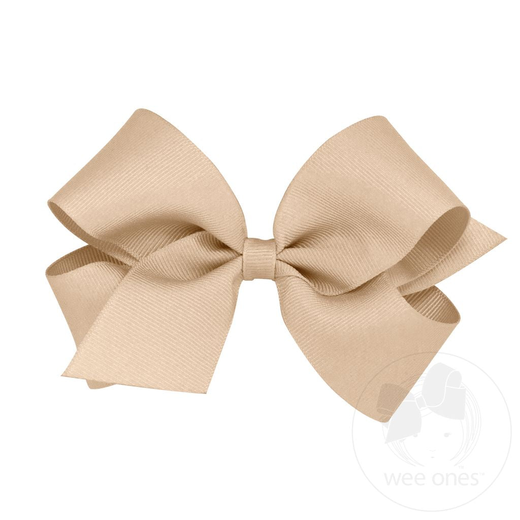 Small Classic Grosgrain Hair Bow | Oatmeal