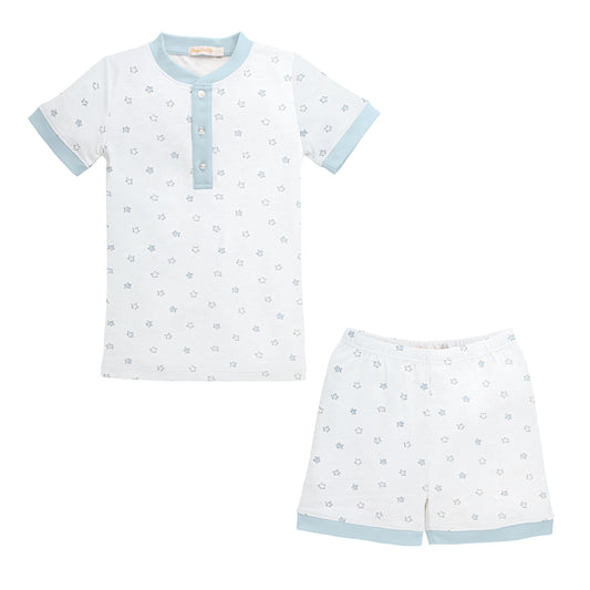 Shorts Kid Set w/ Buttons | Little Blue Stars