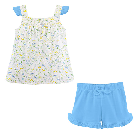 Tee & Short Set | Delicate Wildflowers