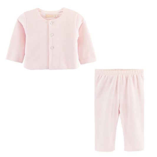 English Knot Cardigan Pant Set | Pink