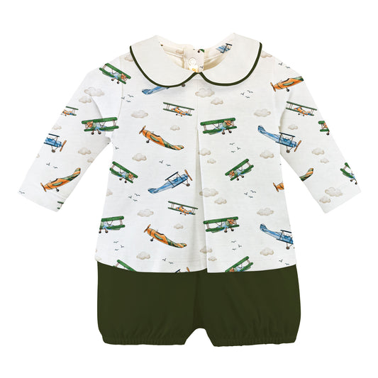 Printed Tee + Bloomer Set | Airplanes