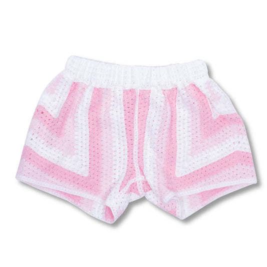 Tonal Stripe Crochet Girls| Pink