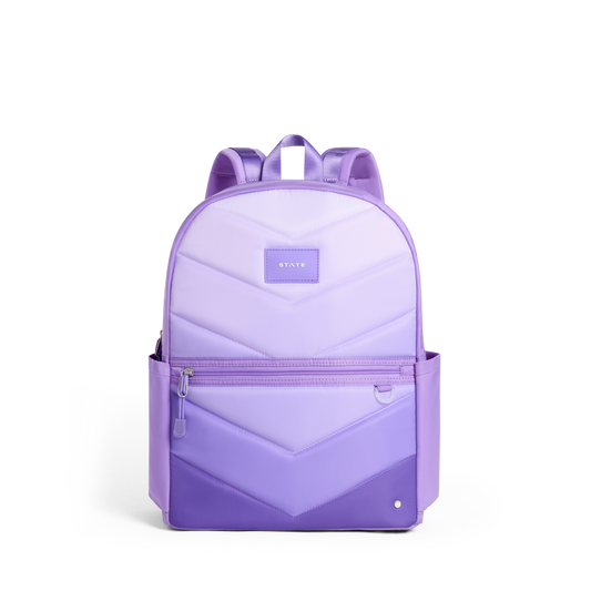 Kane Double Pocket Backpack | Lilac Chevron