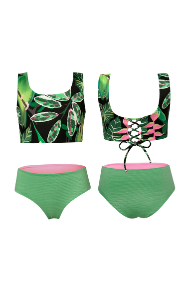 Sun and Moon Bikini | Parrot Green