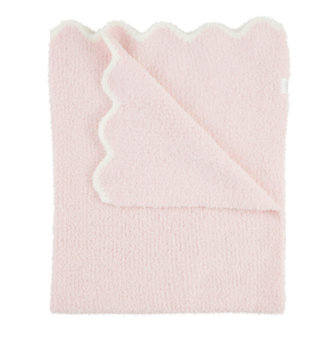 Pink Scallop Chenille Blanket