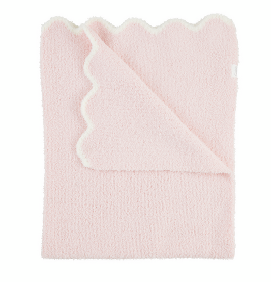 Pink Scallop Chenille Blanket