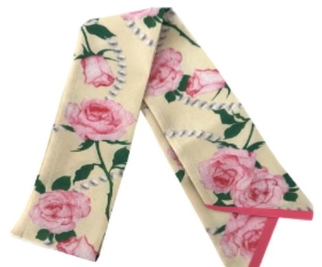 The Trendiest Scarf Charm Necklace | Pink Roses