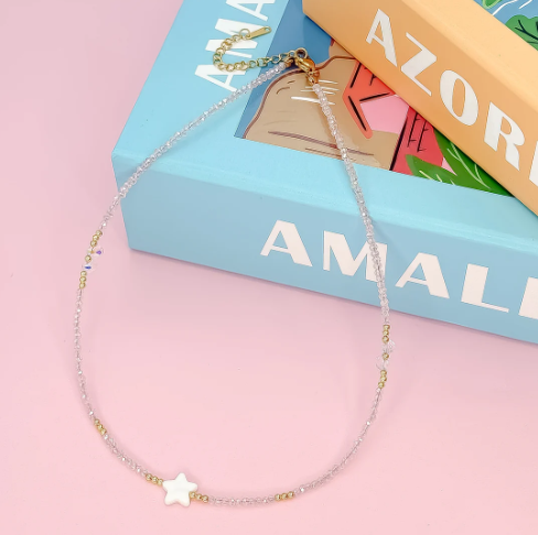 Star Girl Sparkle Necklace | Light Pink
