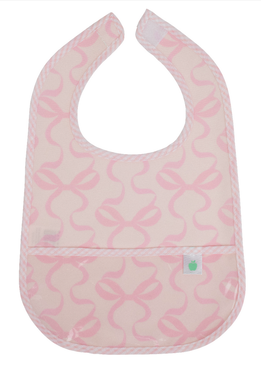 The Wipe It Bib | Bows on Pink