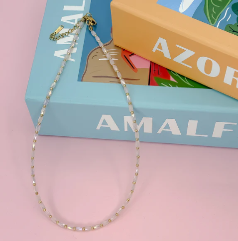 Coastal Bloom Beads Necklace | Nude