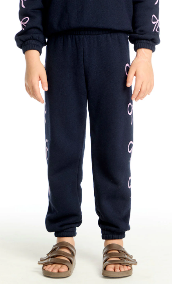 Shirred Easy Stormy Bows Sweatpant | Navy