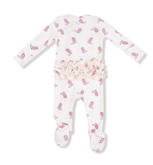 COWGIRL BOOTS | 2 WAY ZIPPER RUFFLE BACK FOOTIE