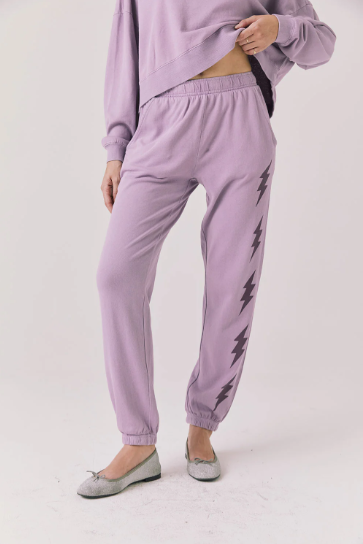 Cotton Fleece Mission Jogger | Amethyst, Bolt