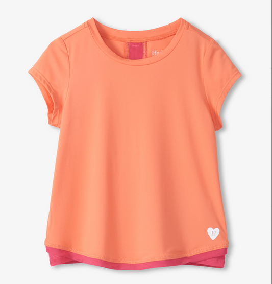 Fusion Coral Mesh Trim Tee