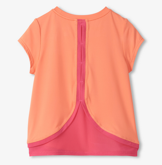 Fusion Coral Mesh Trim Tee