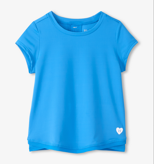 Mesh Trim Tee, Malibu Blue