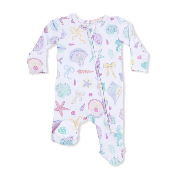 2 Way Ruffle Back Zipper Footie | Beach Days
