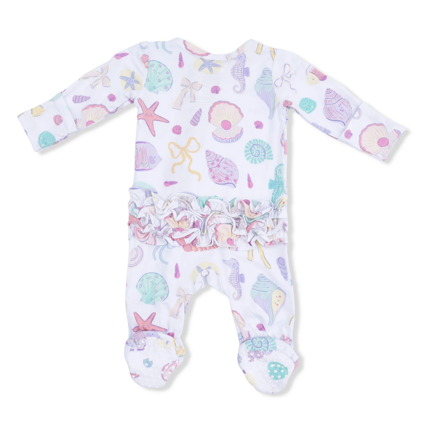 2 Way Ruffle Back Zipper Footie | Beach Days