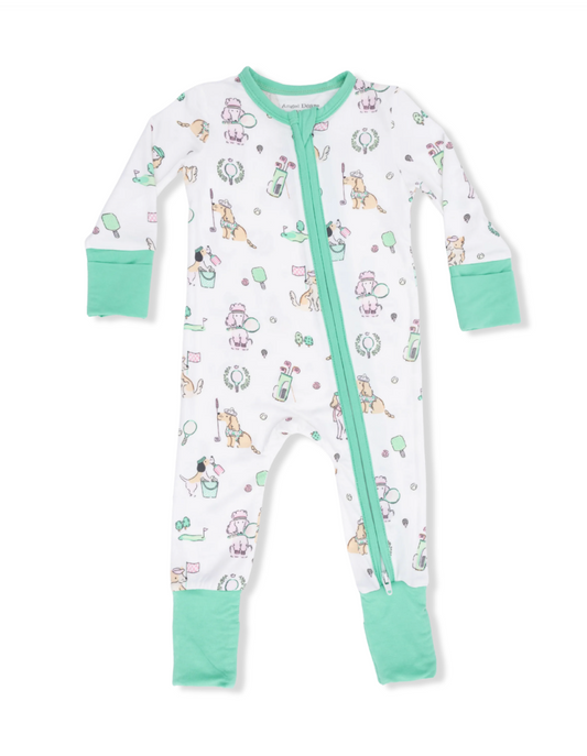 Convertible Romper | Country Club Dogs Pink