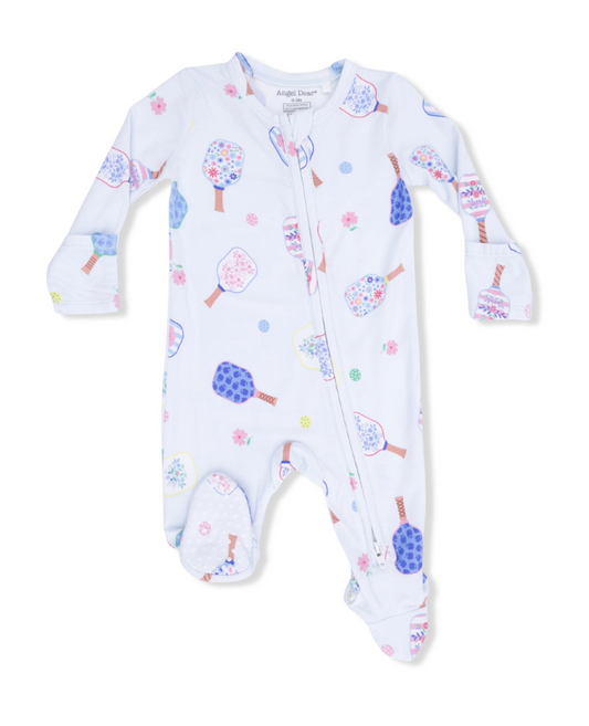 2 Way Zipper Footie | Floral Pickleball