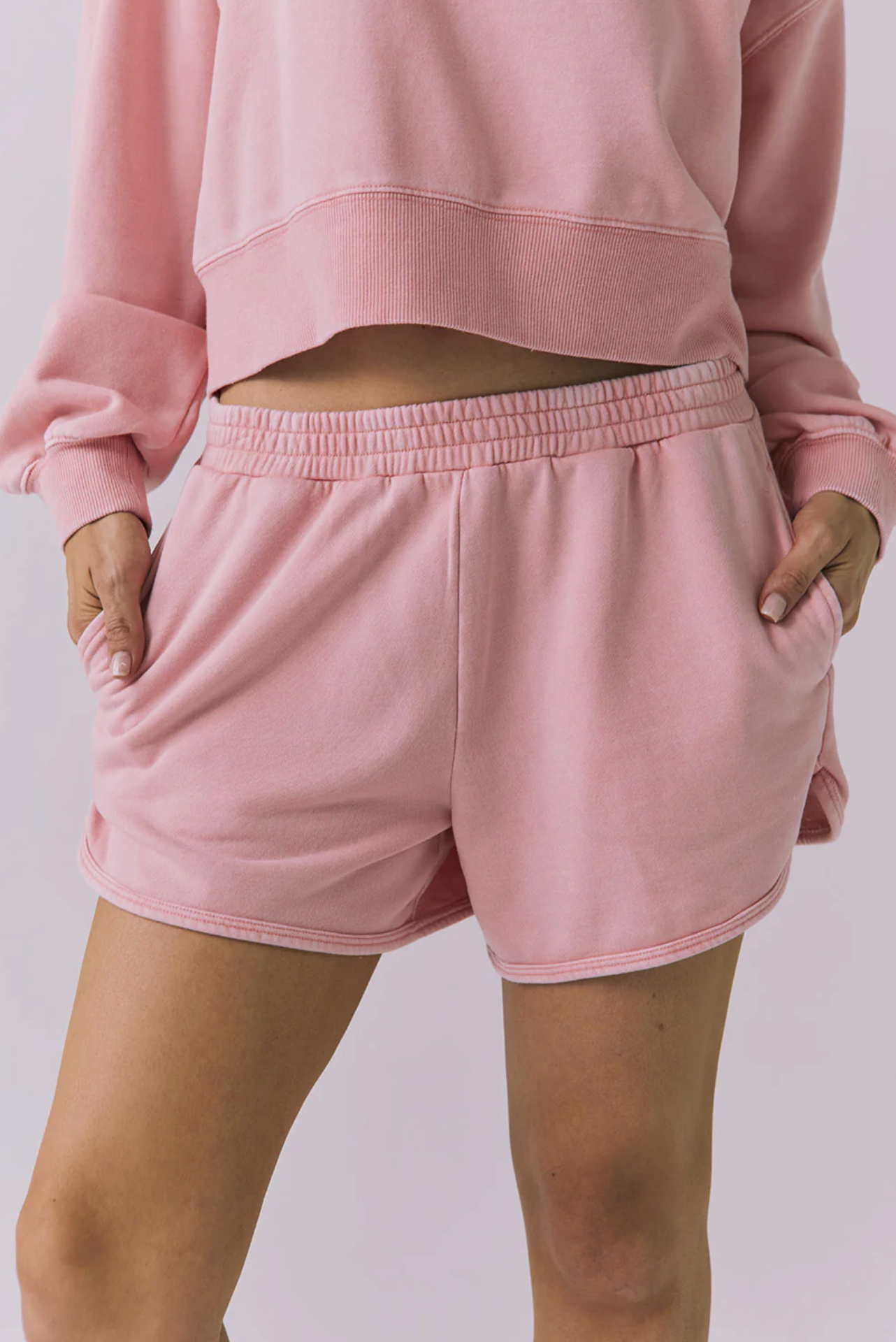 French Terry Taylor Shorts | Pink Melon