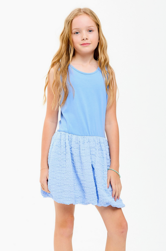 Sleeveless Bubble Dress | Blue