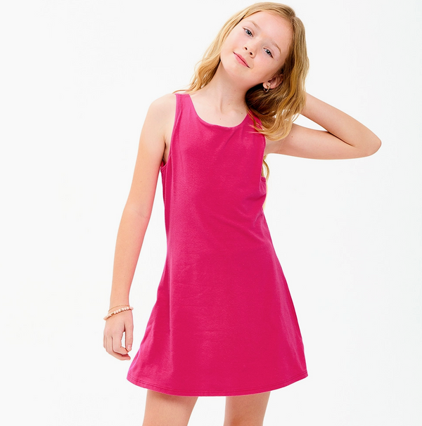 Cross Strap Back Mini Dress | Hot Pink