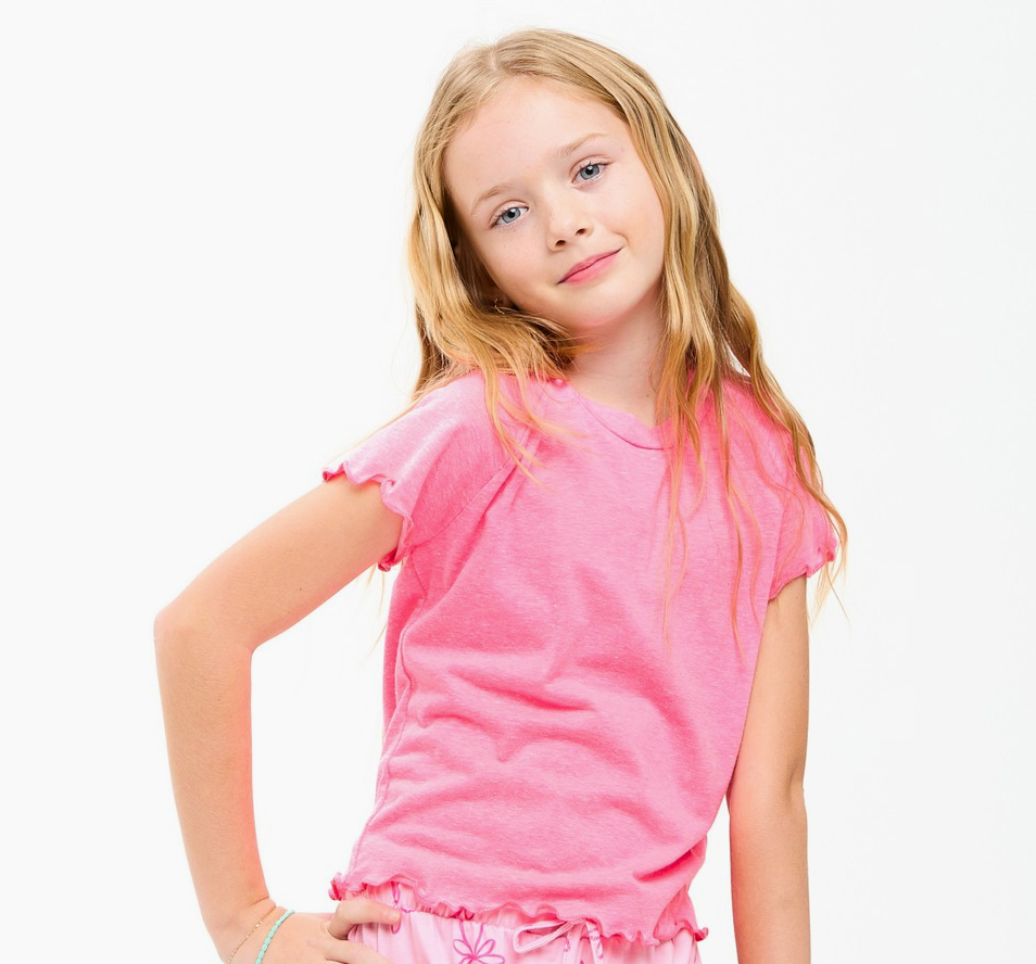 Lettuce Edge Top | Neon Pink