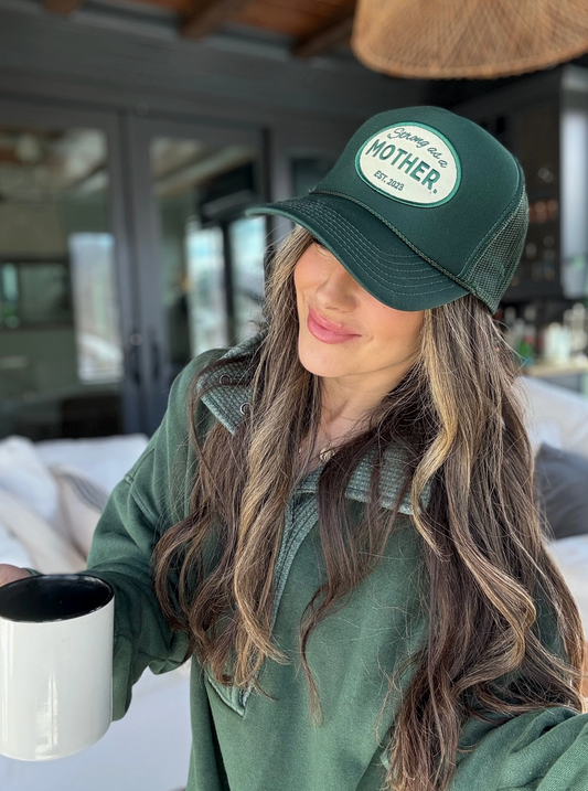 Green Trucker Hat | Strong As A Mother