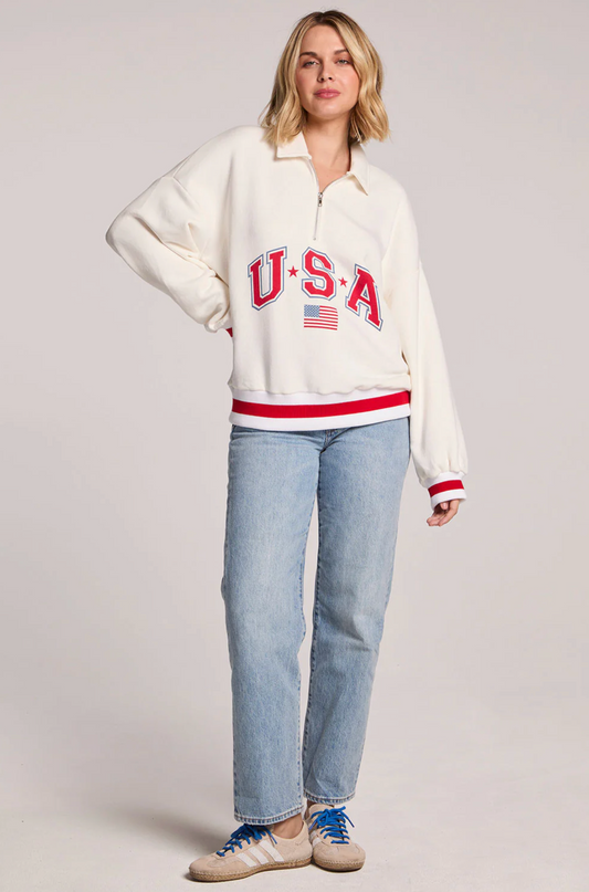 Vintage Quarter Zip Pullover | USA
