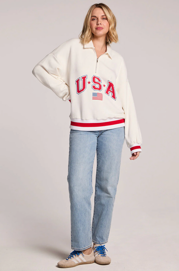 Vintage Quarter Zip Pullover | USA