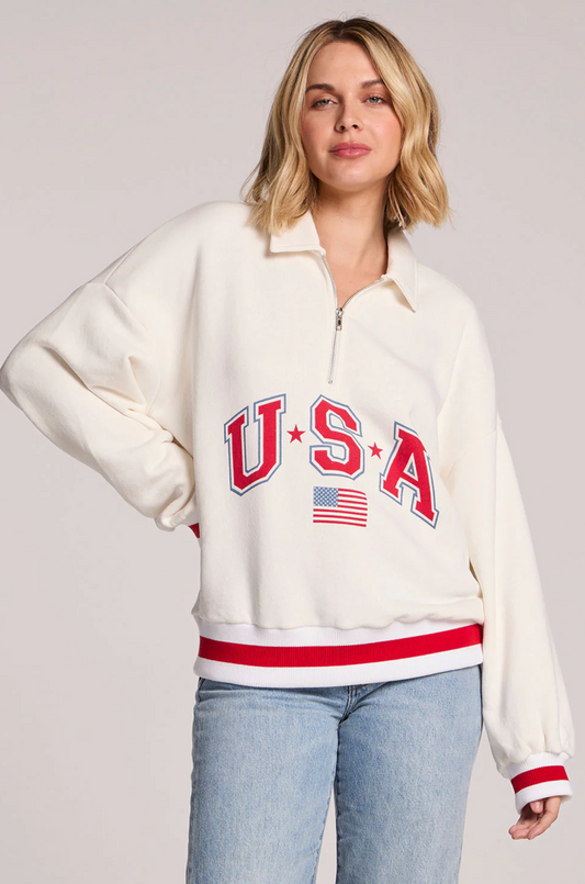 Vintage Quarter Zip Pullover | USA