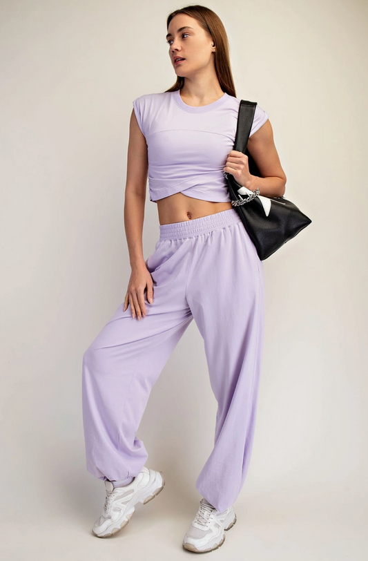 Cotton Cross Over Set | Lavender