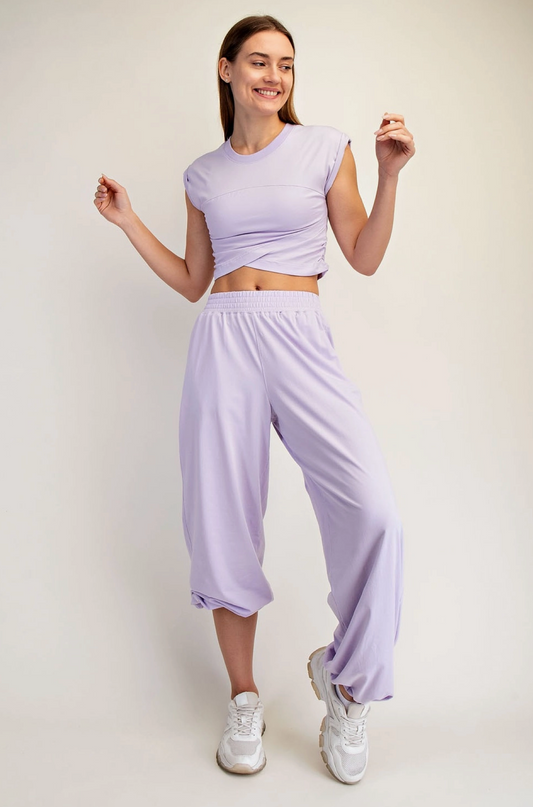 Cotton Cross Over Set | Lavender