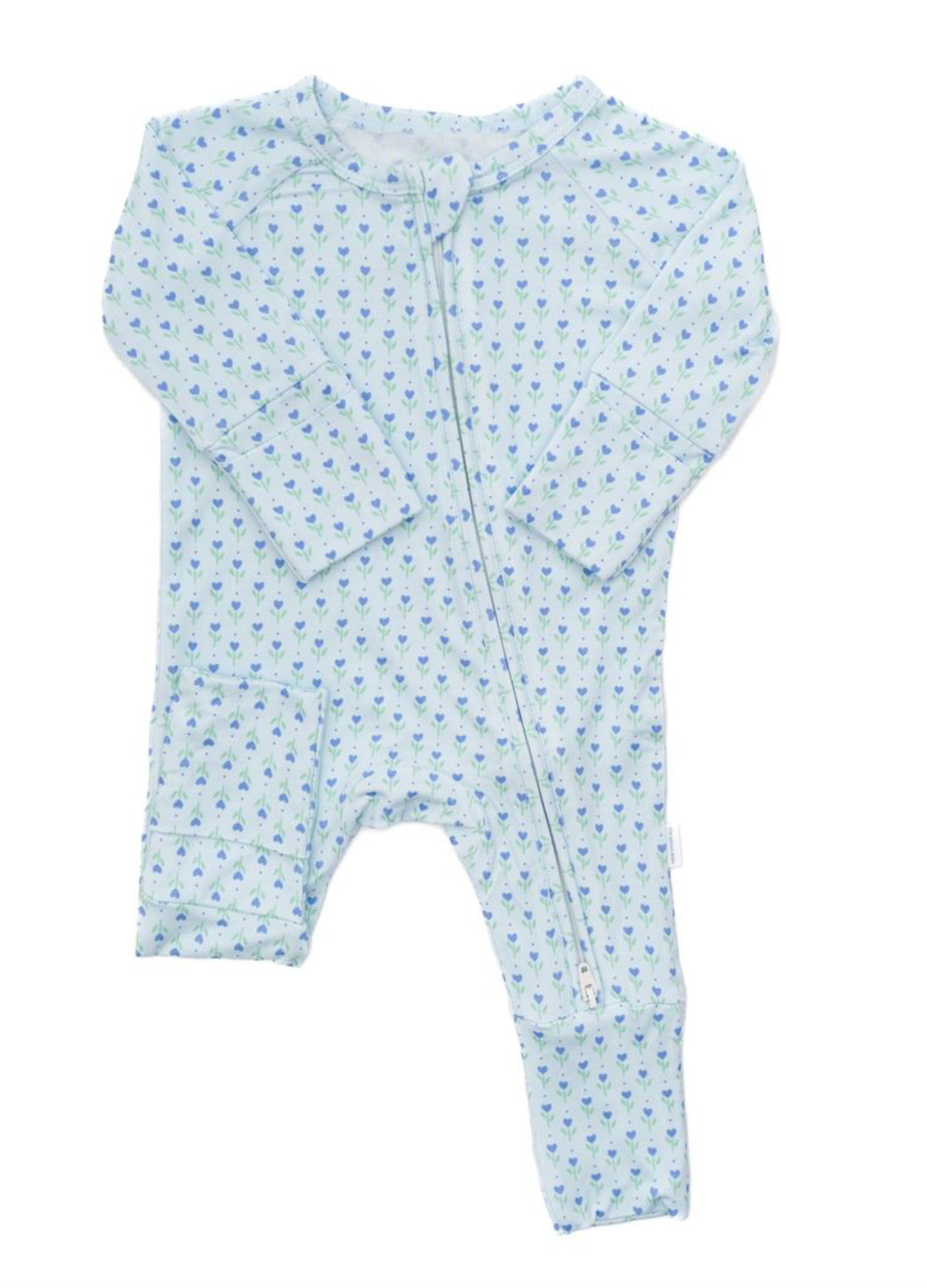 Zippered Sleep Romper | Periwinkle Tulips