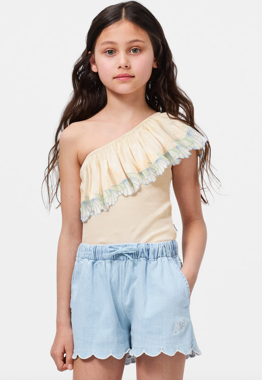 Ratja One Shoulder Top | Pearled Ivory