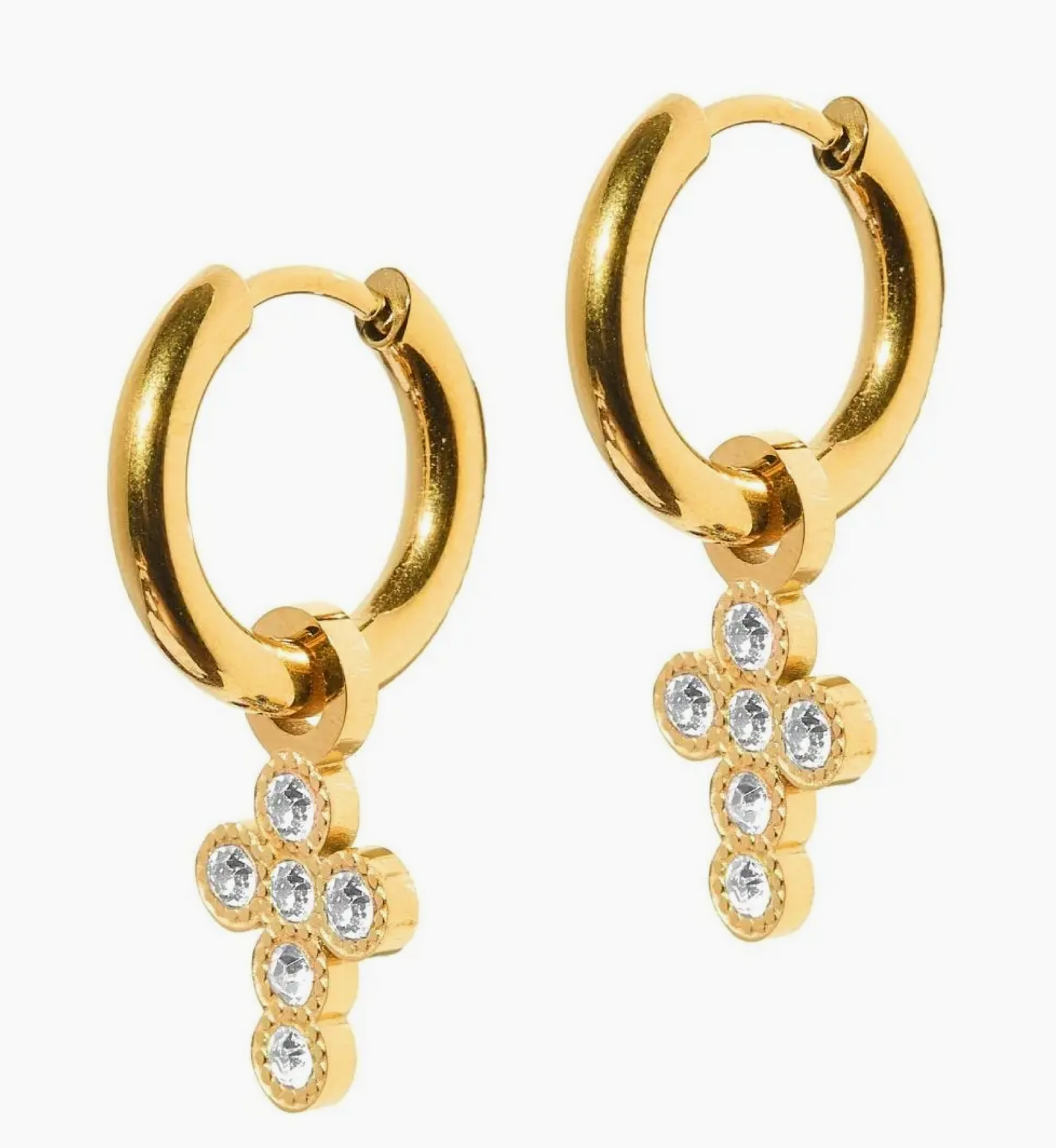 Huggie Charm Earrings | Esther Cross Clear
