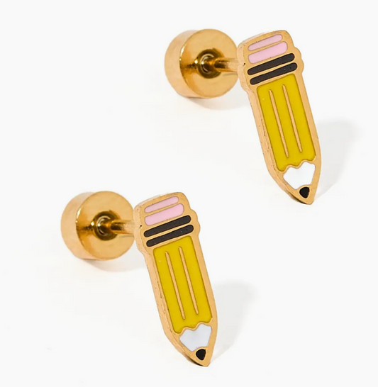 Screwback Stud Earrings | Pencil