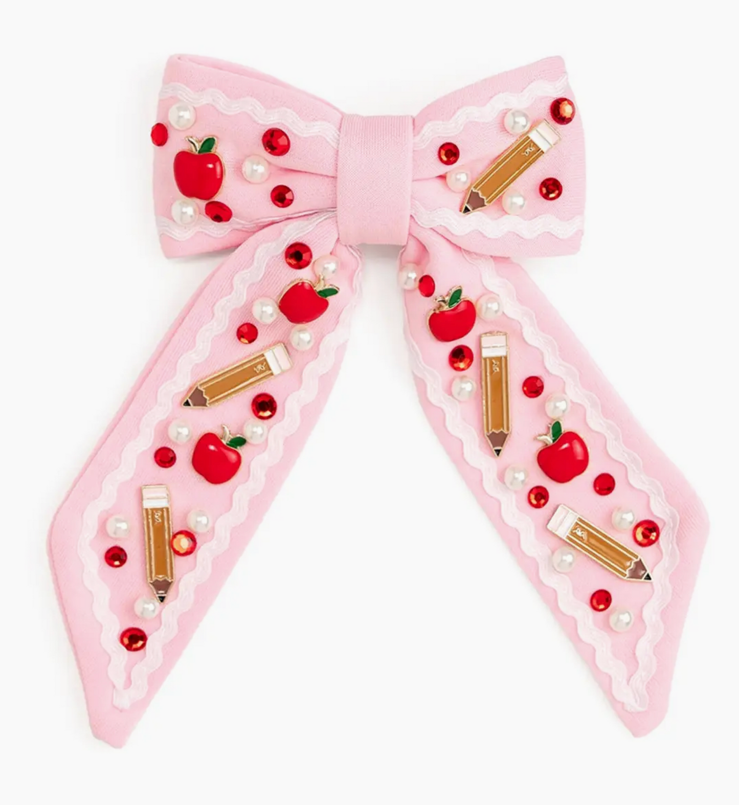 Apple Gemstone Bow Clip
