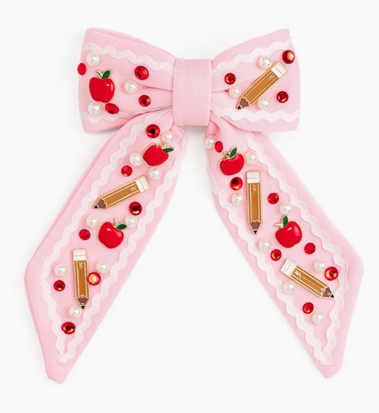 Apple Gemstone Bow Clip