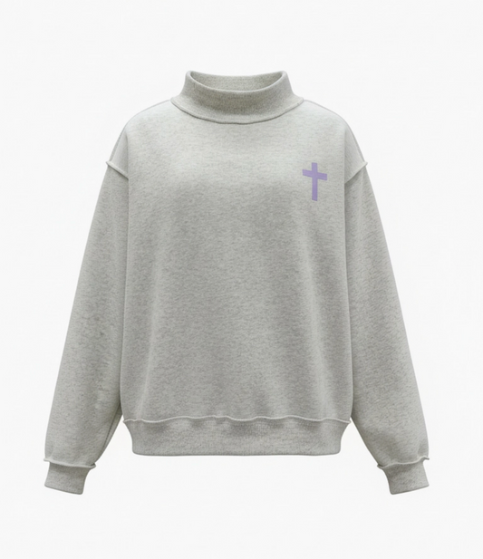Grey Reversible Sweatshirt | Cross & Jesus