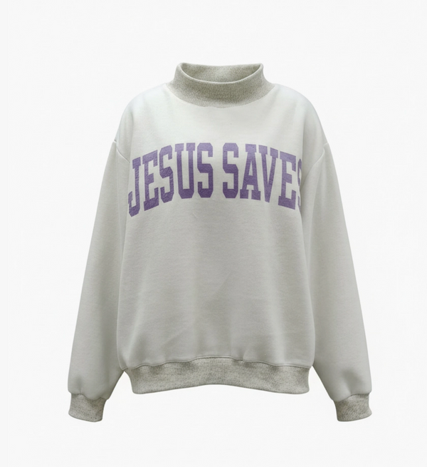 Grey Reversible Sweatshirt | Cross & Jesus