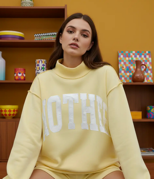 Yellow Mock Neck Sweatshirt | Mother