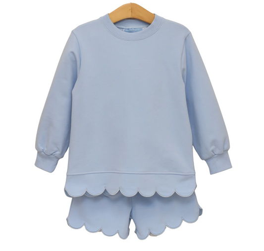 Sophie Scalloped Set | Light Blue