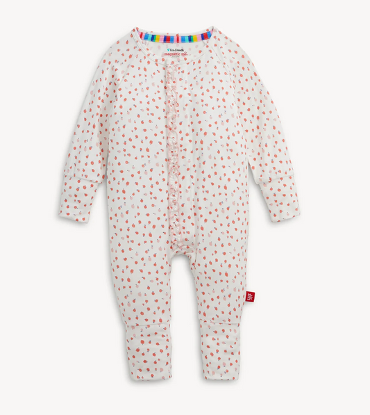 Convertible Coverall Pajama | Apple Blossom Ruffle