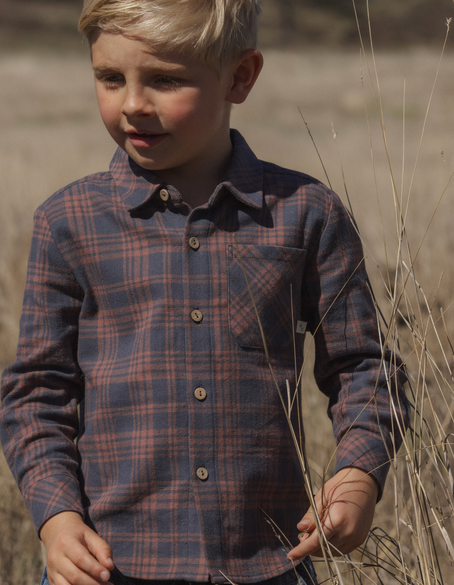 COLLARED LONG SLEEVE SHIRT || MIDNIGHT PLAID