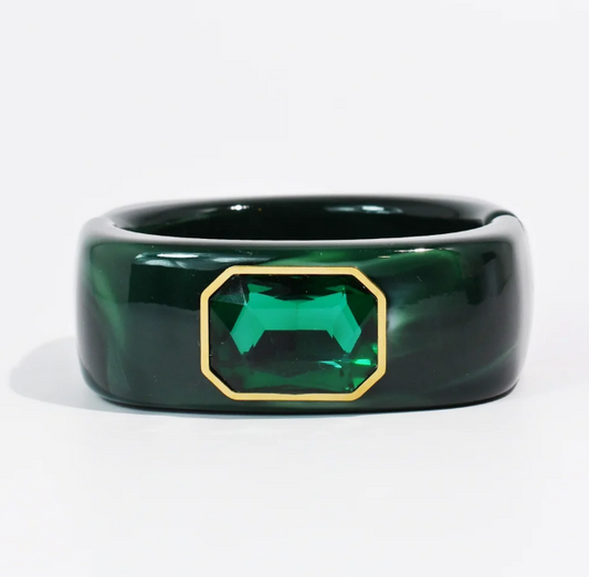 The Gemma Cuff Bracelet | Emerald